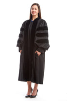 Premium Black Doctoral Gown with Black Piping for Graduation