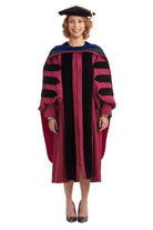 Arizona State University PhD Regalia Set. Doctoral Gown, Hood, and Eight Sided Doctoral Tam with Tassel
