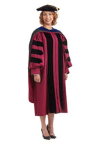 Arizona State University PhD Regalia Set. Doctoral Gown, Hood, and Eight Sided Doctoral Tam with Tassel