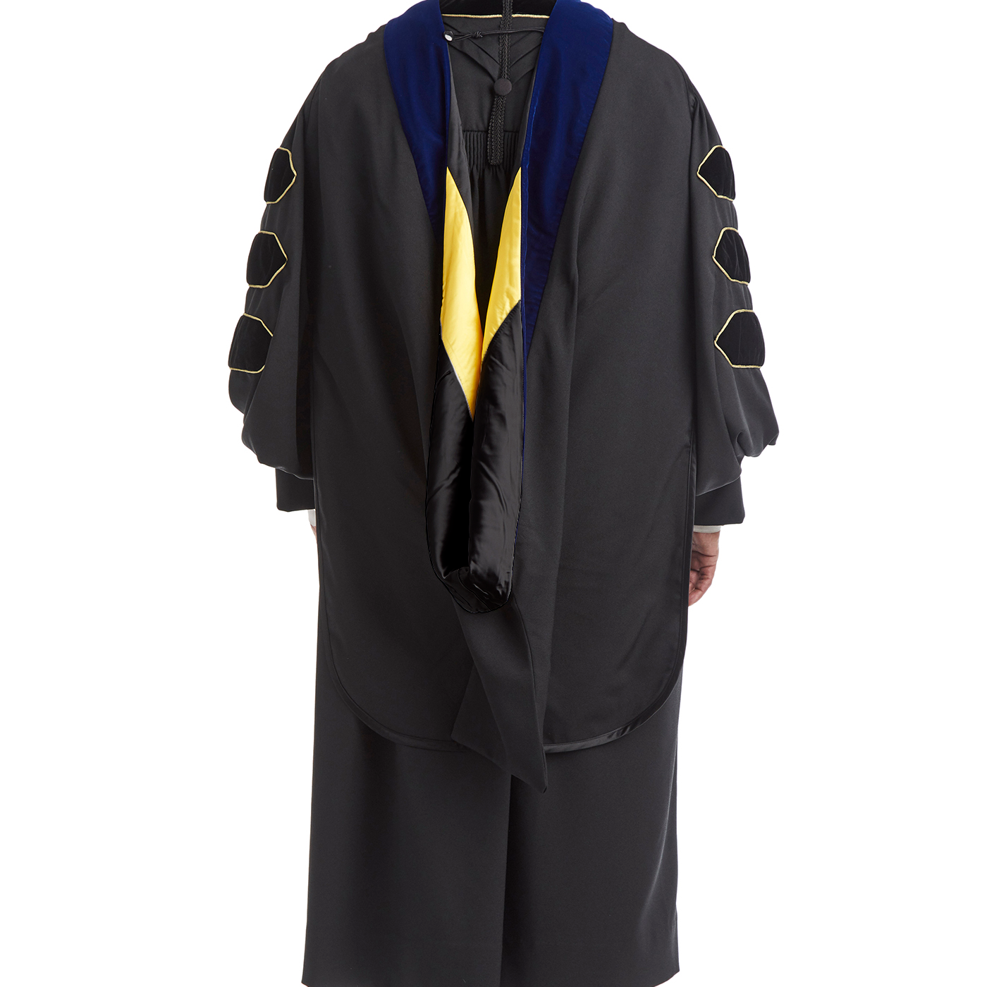 Purdue University Doctoral Regalia Rental Set. Doctoral Gown, Hood, and Cap / Tam with Tassel