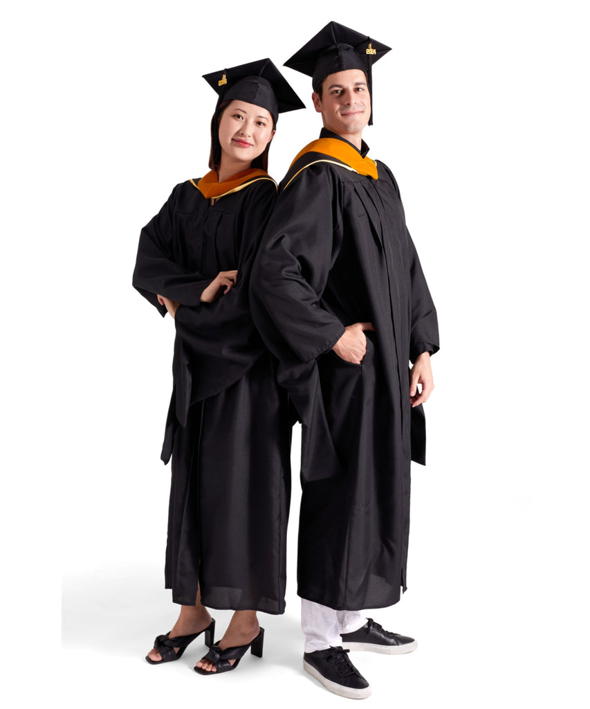 HAPPY TASSEL | Master's Regalia Set - Sustainable Gown, Hood, & Cap with Pockets for Commencement
