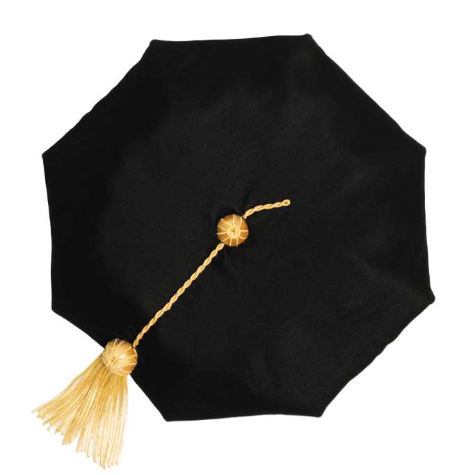 UMass Amherst 8-Sided Doctoral Tam (Cap) with Gold Tassel
