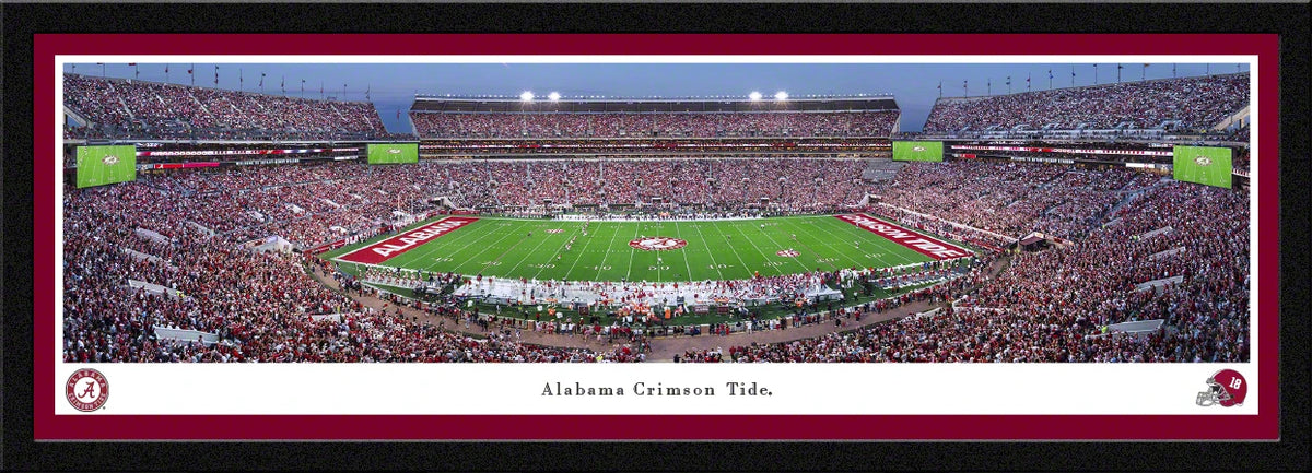 University of Alabama — Alabama Football, Night Game — Select Frame - 41 1/2" x 15"