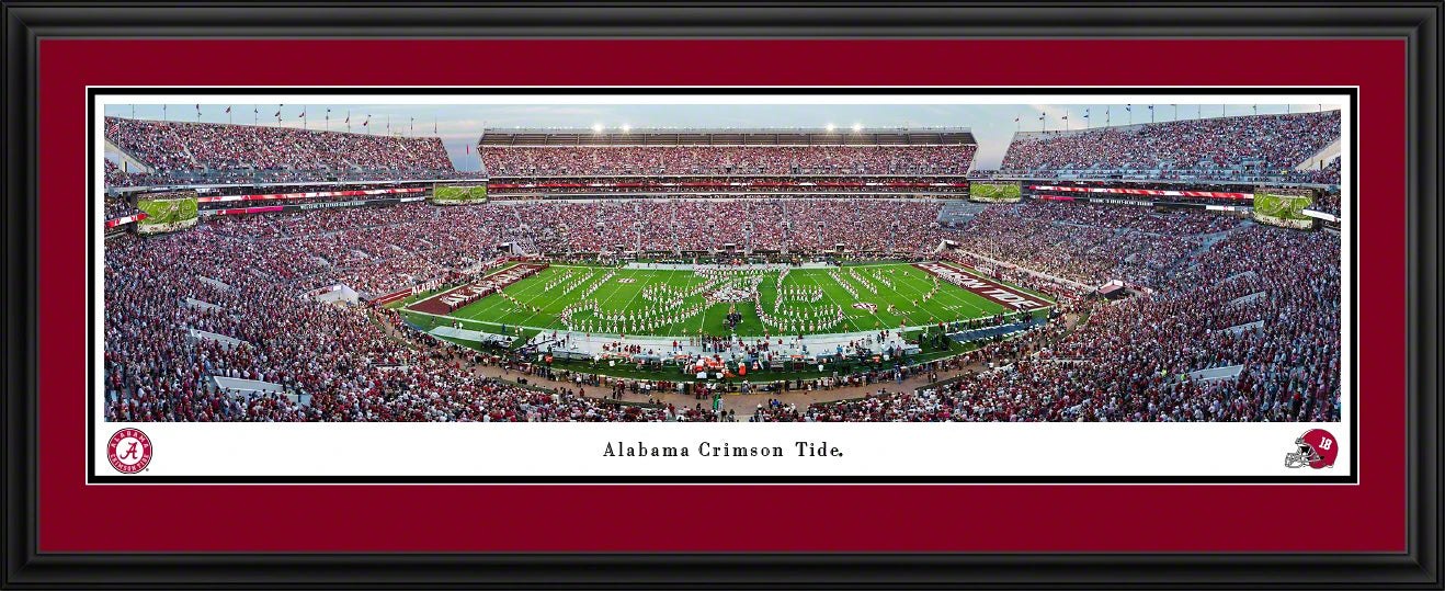 University of Alabama — Alabama Football, Marching Band Logo — Deluxe Frame - 44" X 18"