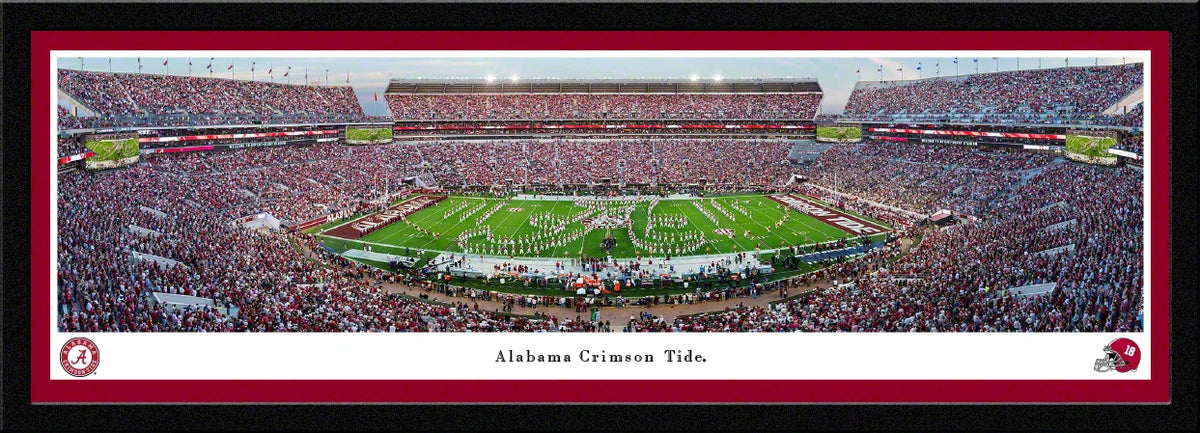 University of Alabama — Alabama Football, Marching Band Logo — Select Frame - 41 1/2" x 15"