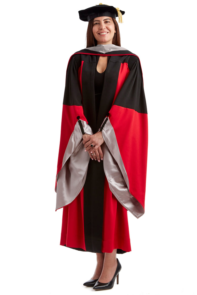 Stanford Complete Doctoral Regalia Set - Business Gown, Hood, and Eight-Sided Cap/Tam with Tassel