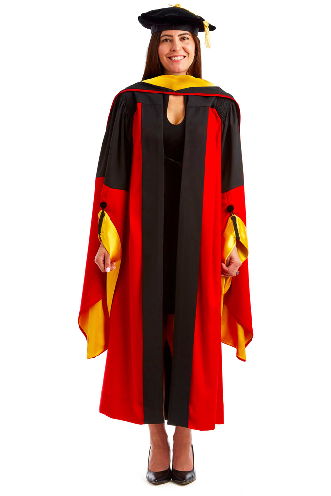 Stanford Complete Doctoral Regalia Set - Sciences Gown, Hood, and Eight-Sided Cap/Tam with Tassel