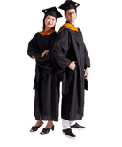 CAPGOWN | UC San Francisco Master's Regalia Set, include bachelors gown with pockets, mortarboard cap, and tassel with year charm.