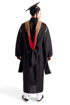 CAPGOWN | Stanford University Master's Regalia Set, include bachelors gown with pockets, mortarboard cap, Drab hood, and tassel with year charm.
