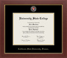 CAPGOWN | Cal State Fresno Medallion Diploma Frame for Bachelor, Master, and Doctoral Graduates. Designed and made in USA.
