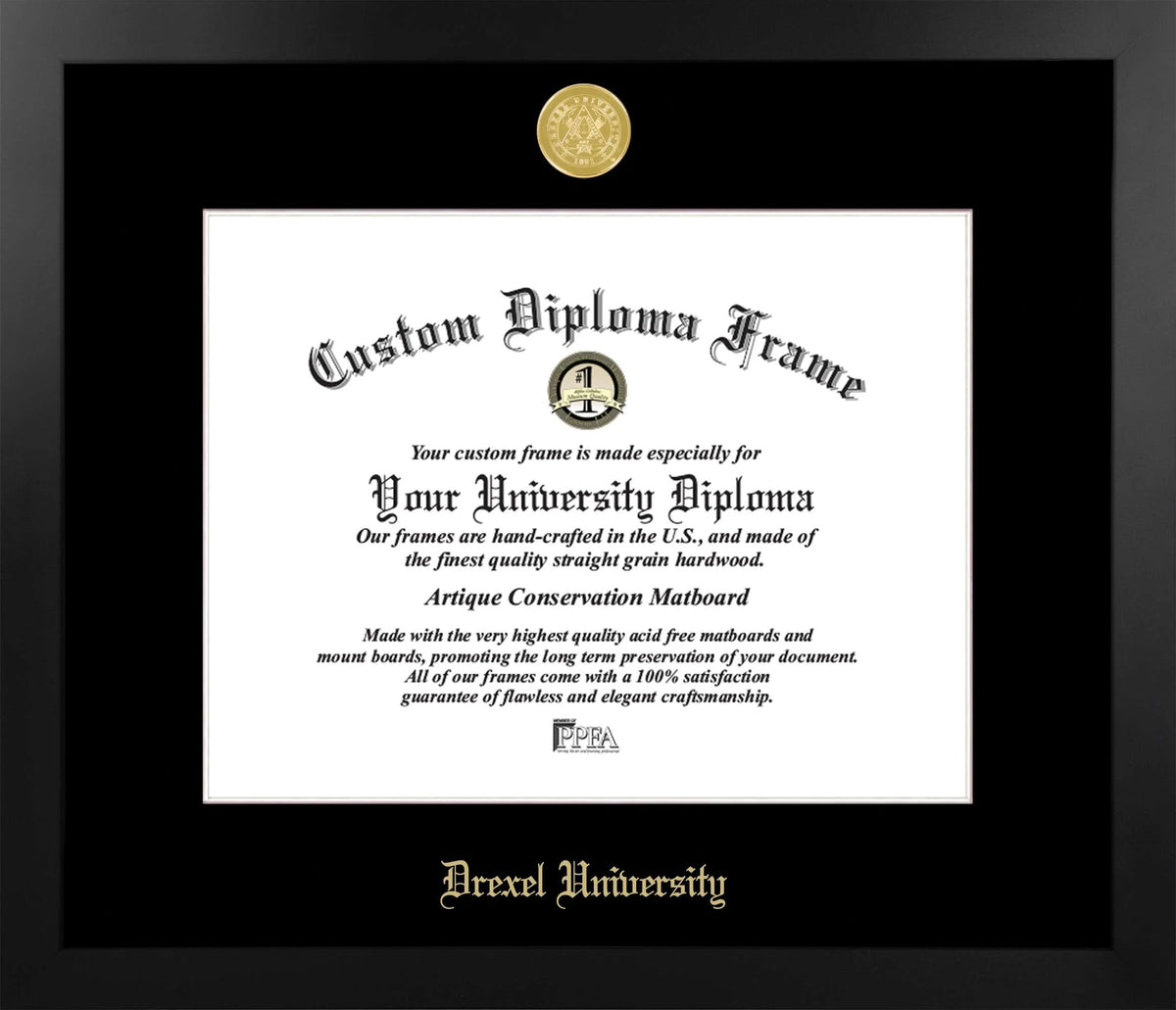 CAPGOWN | Drexel University Manhattan Diploma Frame. Designed and made in USA.