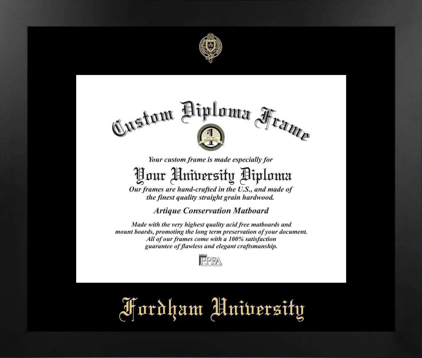 CAPGOWN | Fordham University Manhattan Diploma Frame. Designed and made in USA.