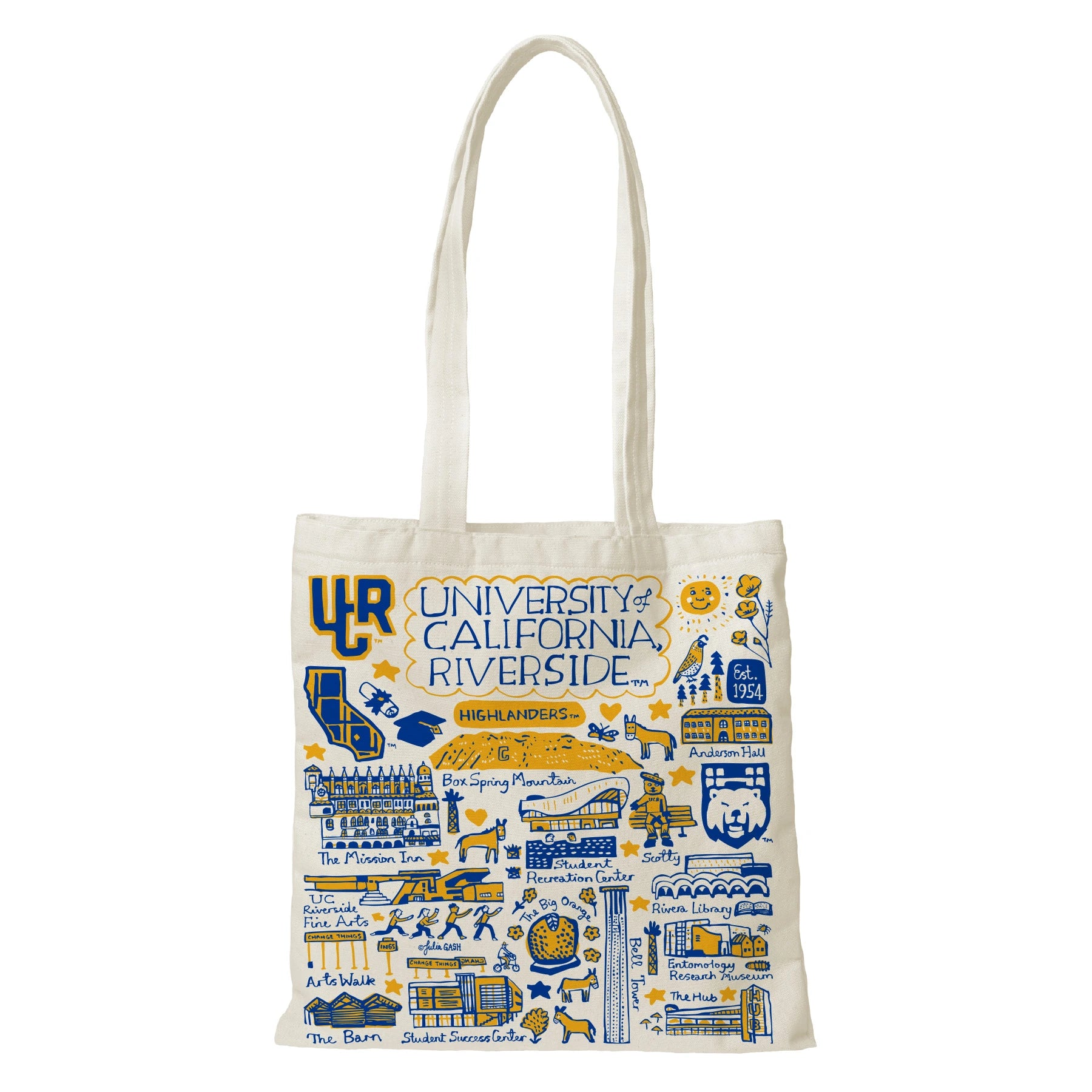 UC Riverside tote bag with landmark drawings | CAPGOWN