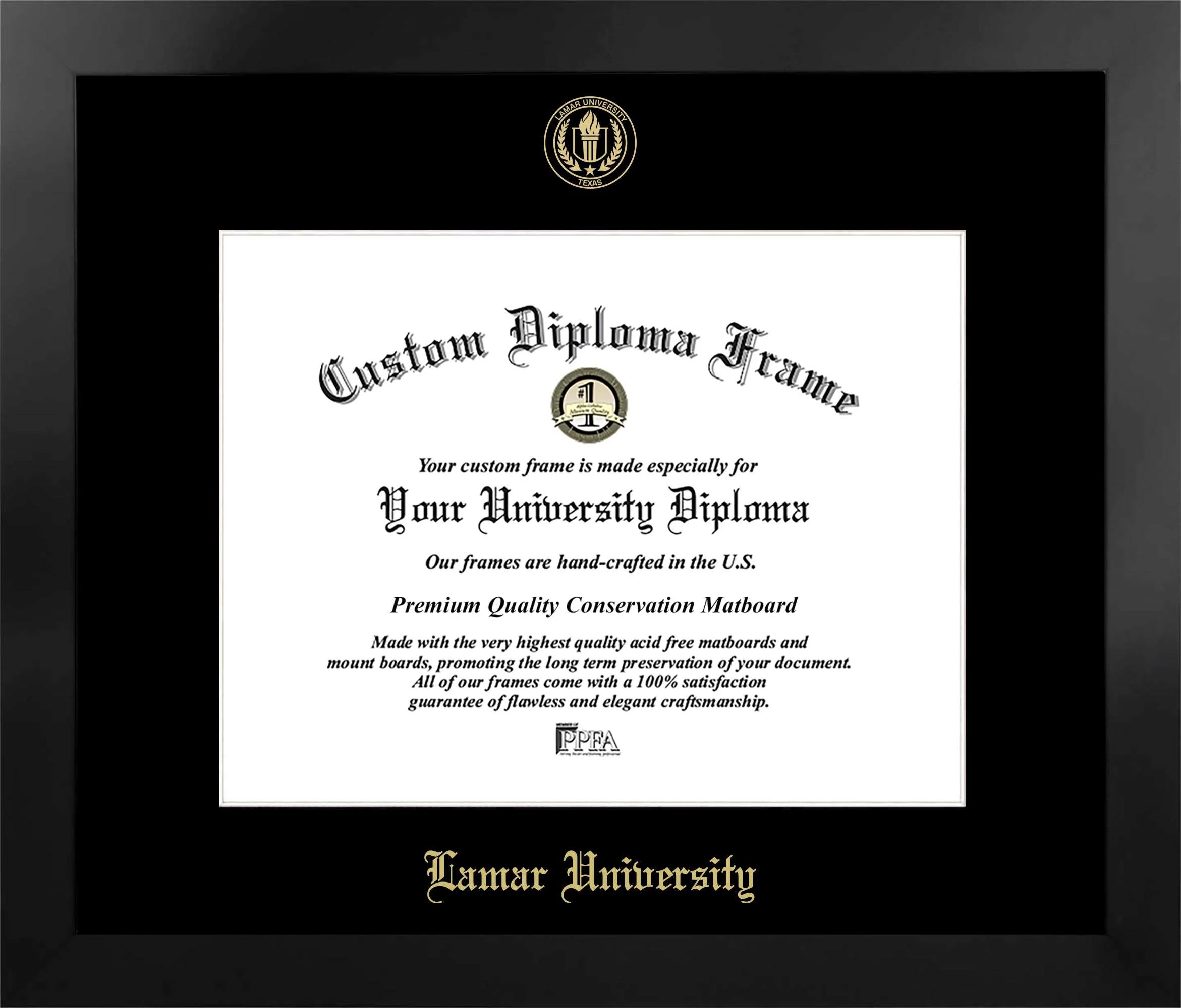 CAPGOWN | Lamar University Manhattan Diploma Frame. Designed and made in USA.