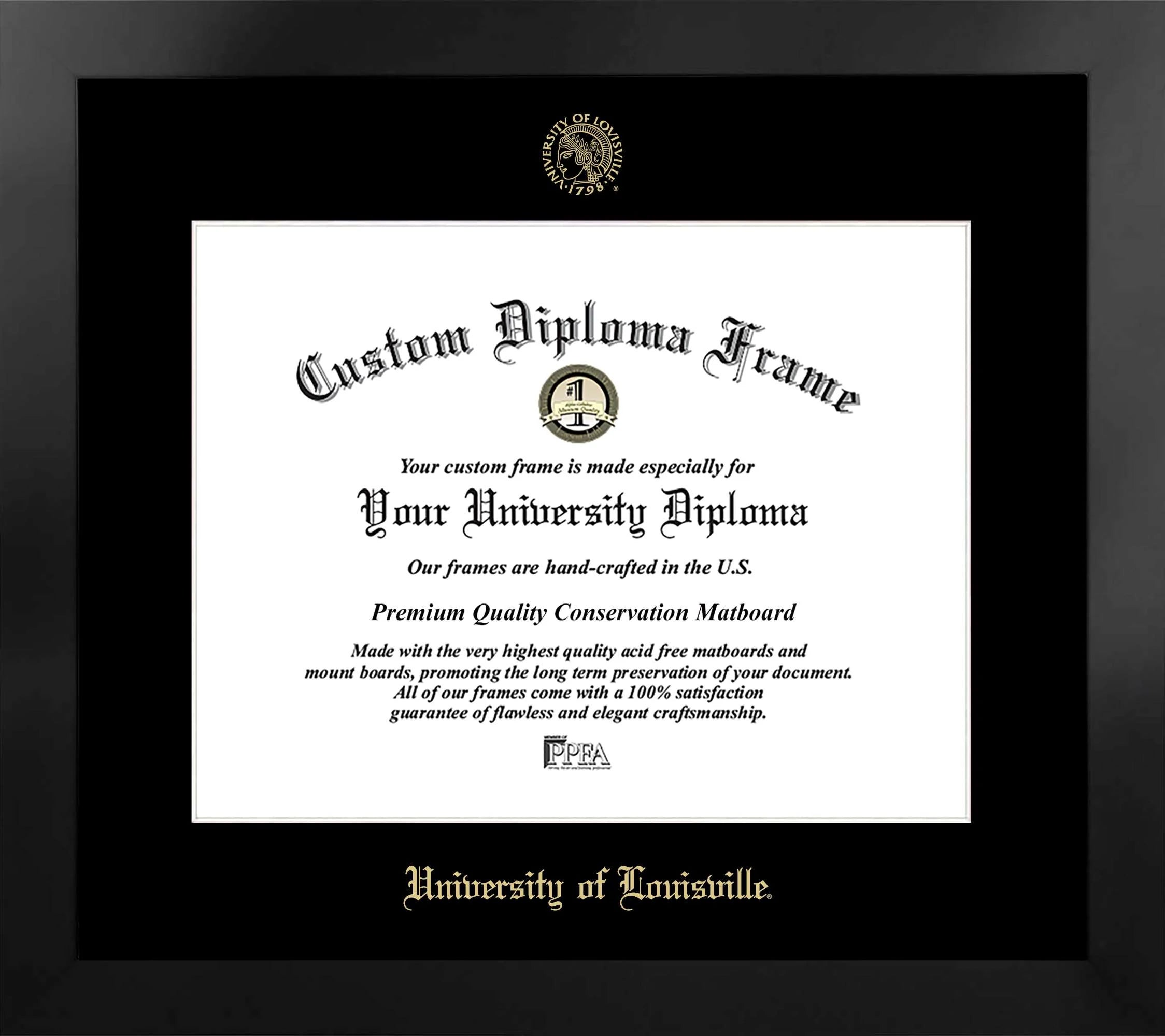 CAPGOWN | University of Louisville Manhattan Diploma Frame. Designed and made in USA.