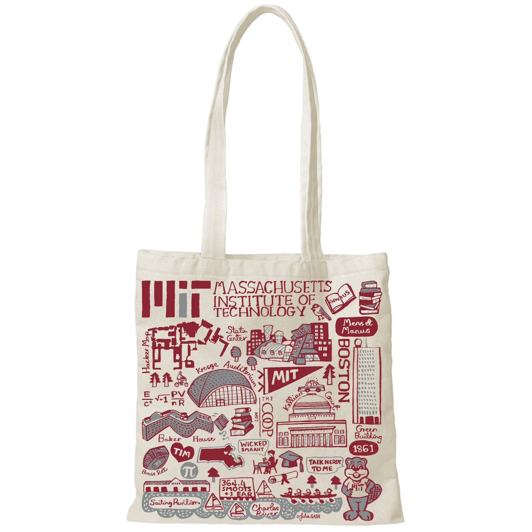 MIT University tote bag with landmark drawings | CAPGOWN