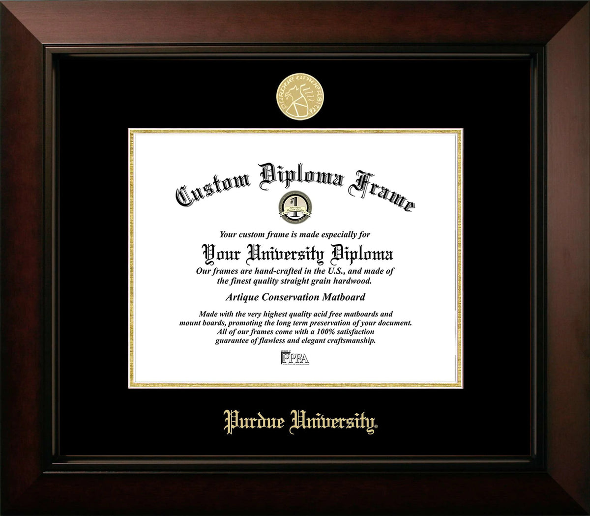CAPGOWN | Purdue Legacy Diploma Frame. Designed and made in USA.