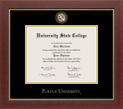 CAPGOWN | Purdue University Medallion Diploma Frame for Doctoral Graduates. Designed and made in USA.