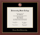 CAPGOWN | Texas Tech University Medallion Diploma Frame for Doctoral Graduates. Designed and made in USA.