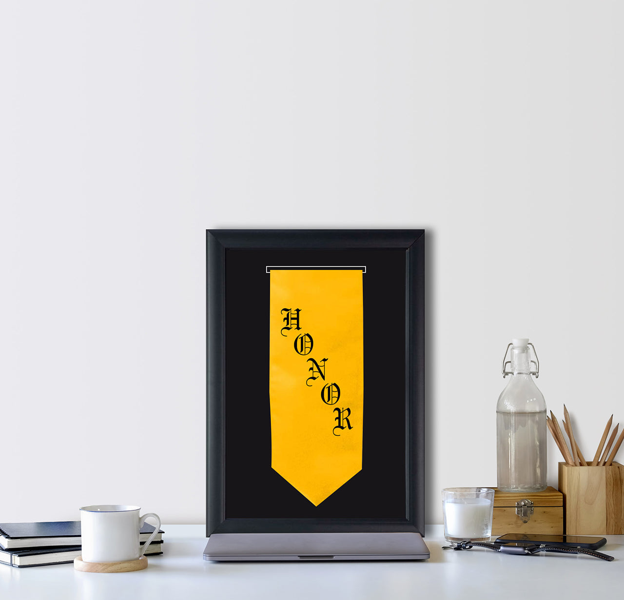 Graduation Stole frame on desk