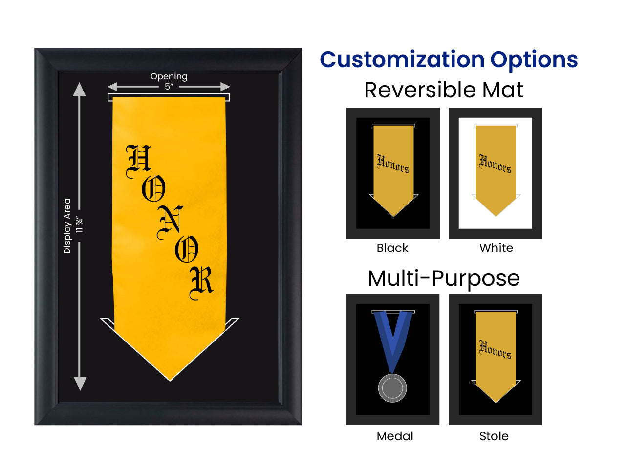 The Stole Frame reversible mat and multi-purpose use with display size