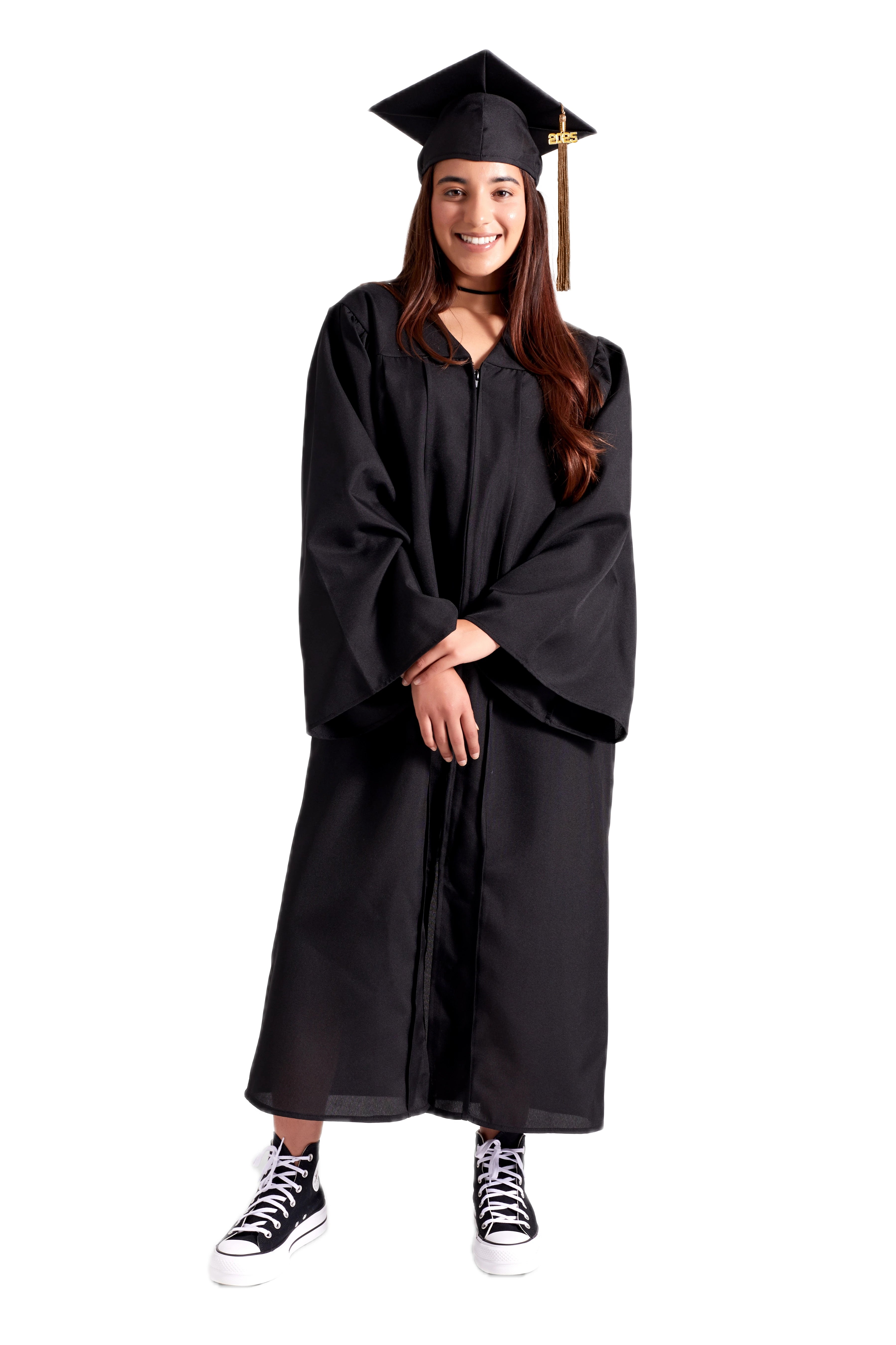 UBIS Bachelor’s Regalia Set – includes black bachelor’s gown with pockets, mortarboard cap with year-dated tassel, and UBIS bachelor’s sash for official commencement.