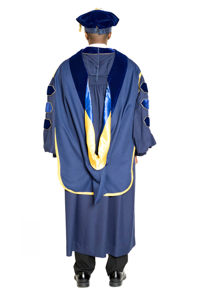 UC Irvine Doctoral Gown, PhD Hood, & 8-Sided Cap Regalia Set