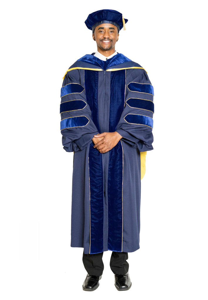 UC Davis Doctoral Gown, PhD Hood, & 8-Sided Cap Regalia Set