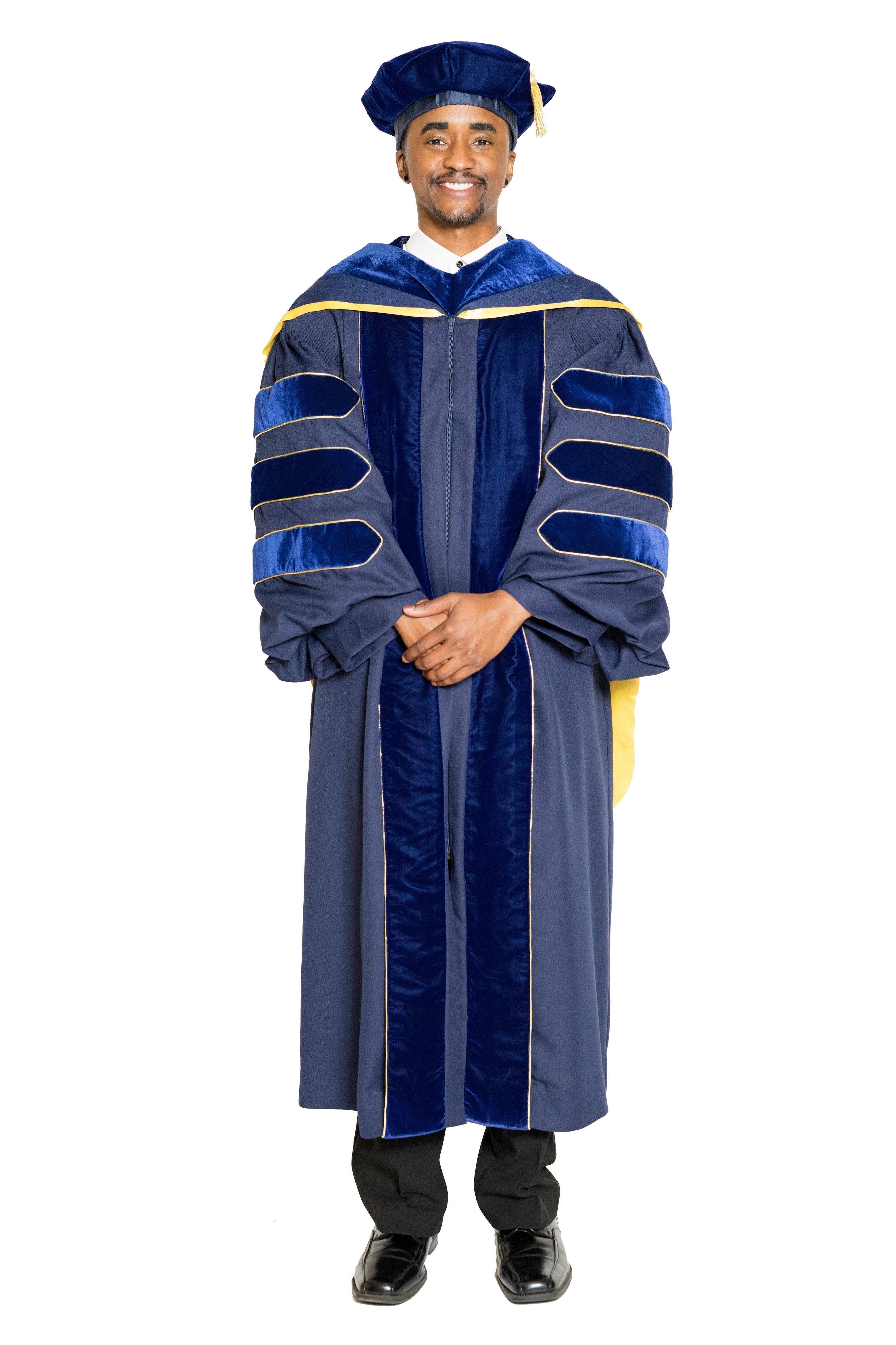 UC Santa Cruz Doctoral Gown, PhD Hood, & 8-Sided Cap Regalia Set
