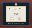 CAPGOWN | UC Irvine Medallion Diploma Frame for Doctoral Graduates. Designed and made in USA.