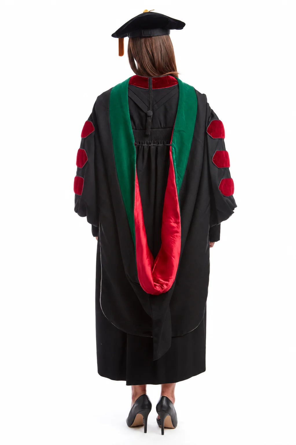 University of Wisconsin–Madison M.D. hood with green velvet trim