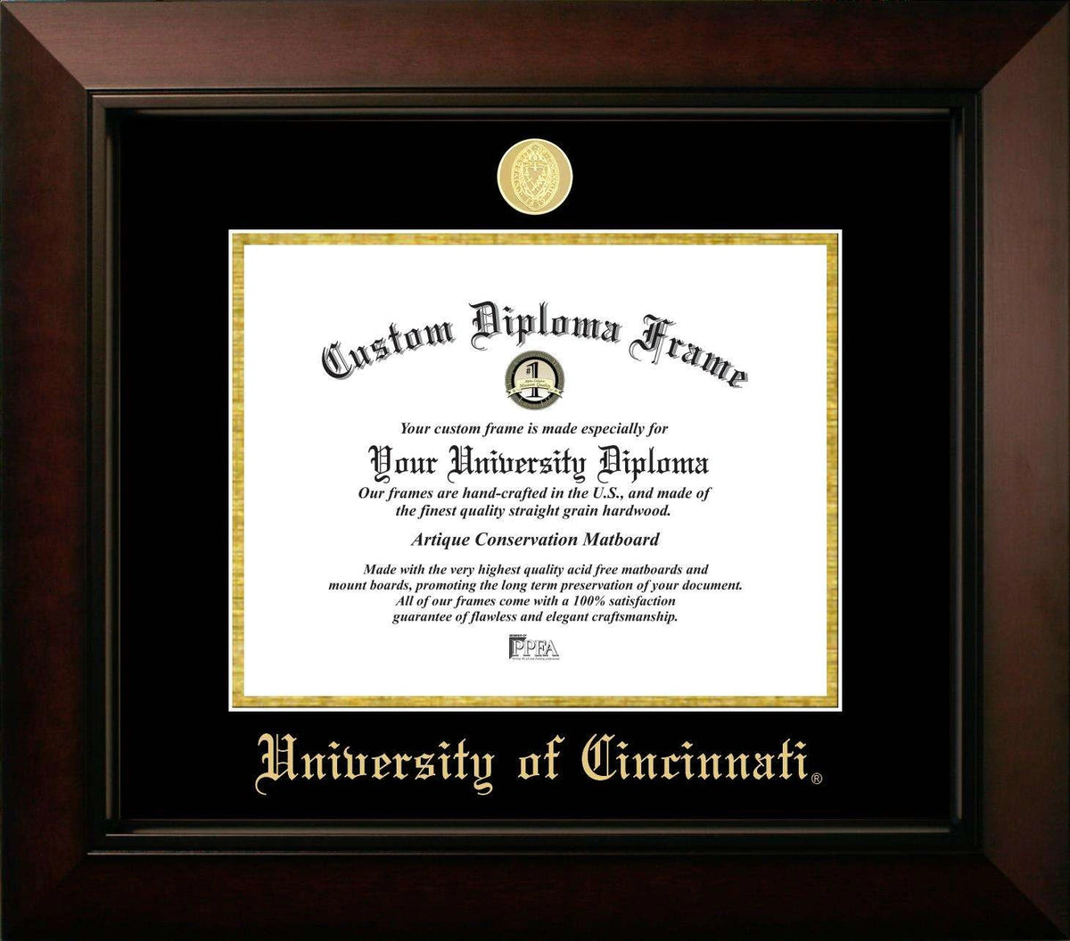 CAPGOWN | University of Cincinnati Legacy Diploma Frame. Designed and made in USA.