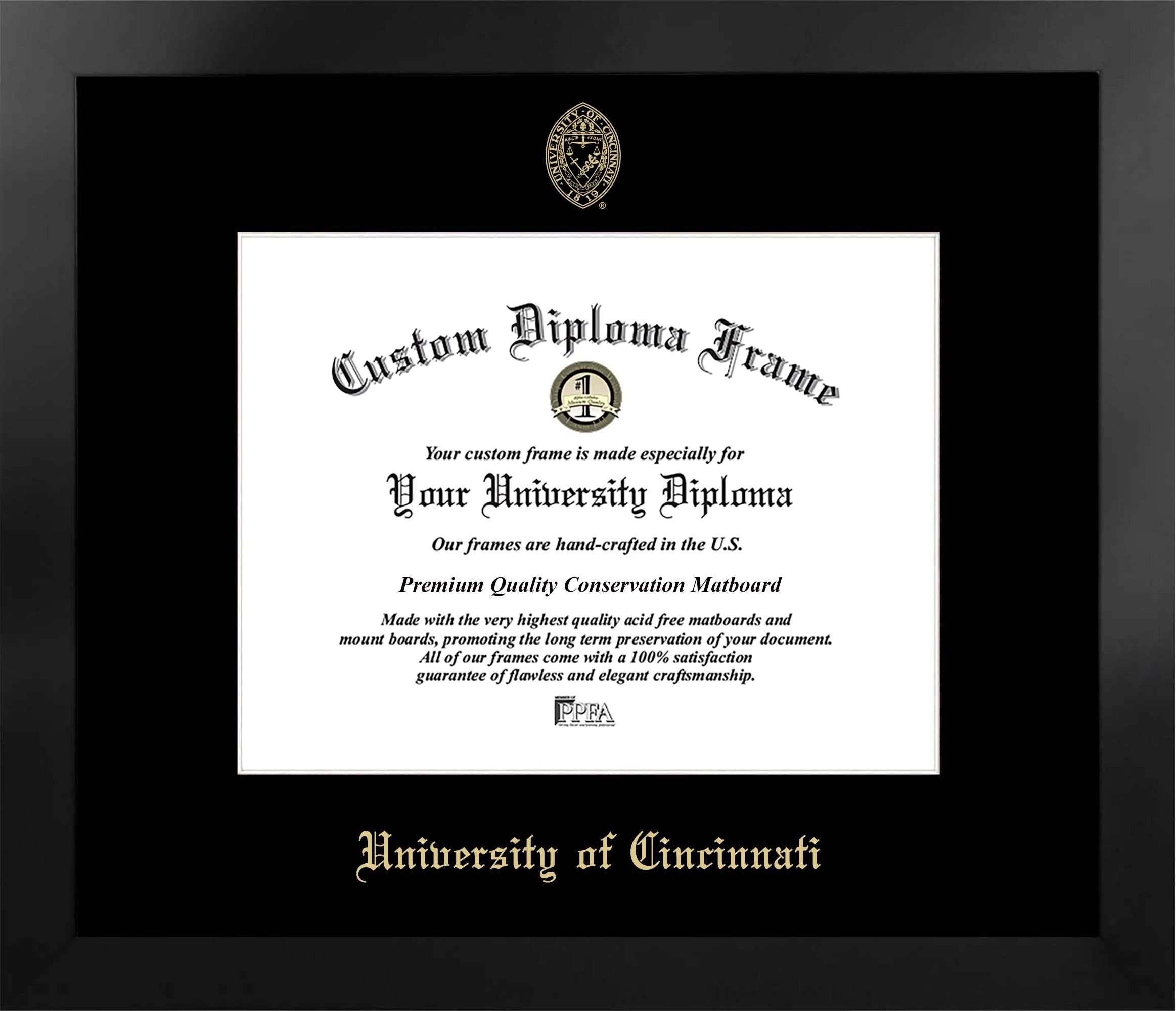 CAPGOWN | University of Cincinnati Manhattan Diploma Frame. Designed and made in USA.