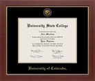 CAPGOWN | University of Colorado at Boulder Medallion Diploma Frame for Doctoral Graduates. Designed and made in USA.