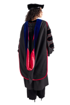 University of Georgia PhD Regalia Set. Doctoral Gown, Hood, and Eight Sided Doctoral Tam with Tassel