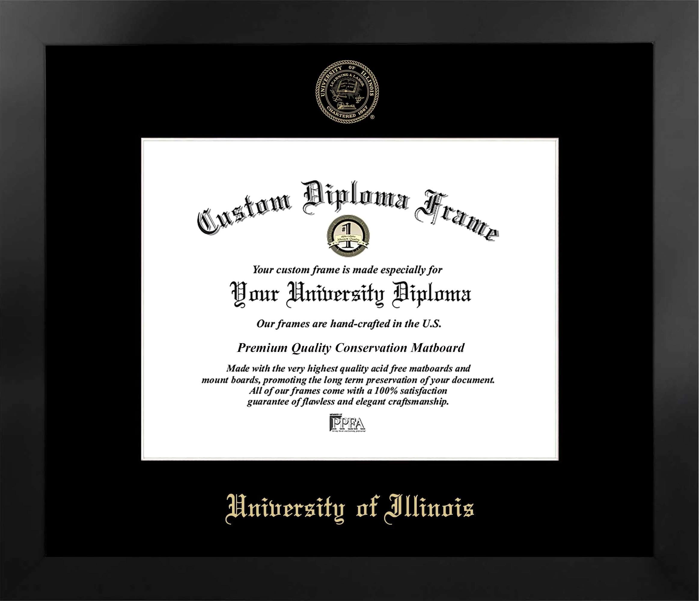 CAPGOWN | University of Illinois Manhattan Diploma Frame. Designed and made in USA.