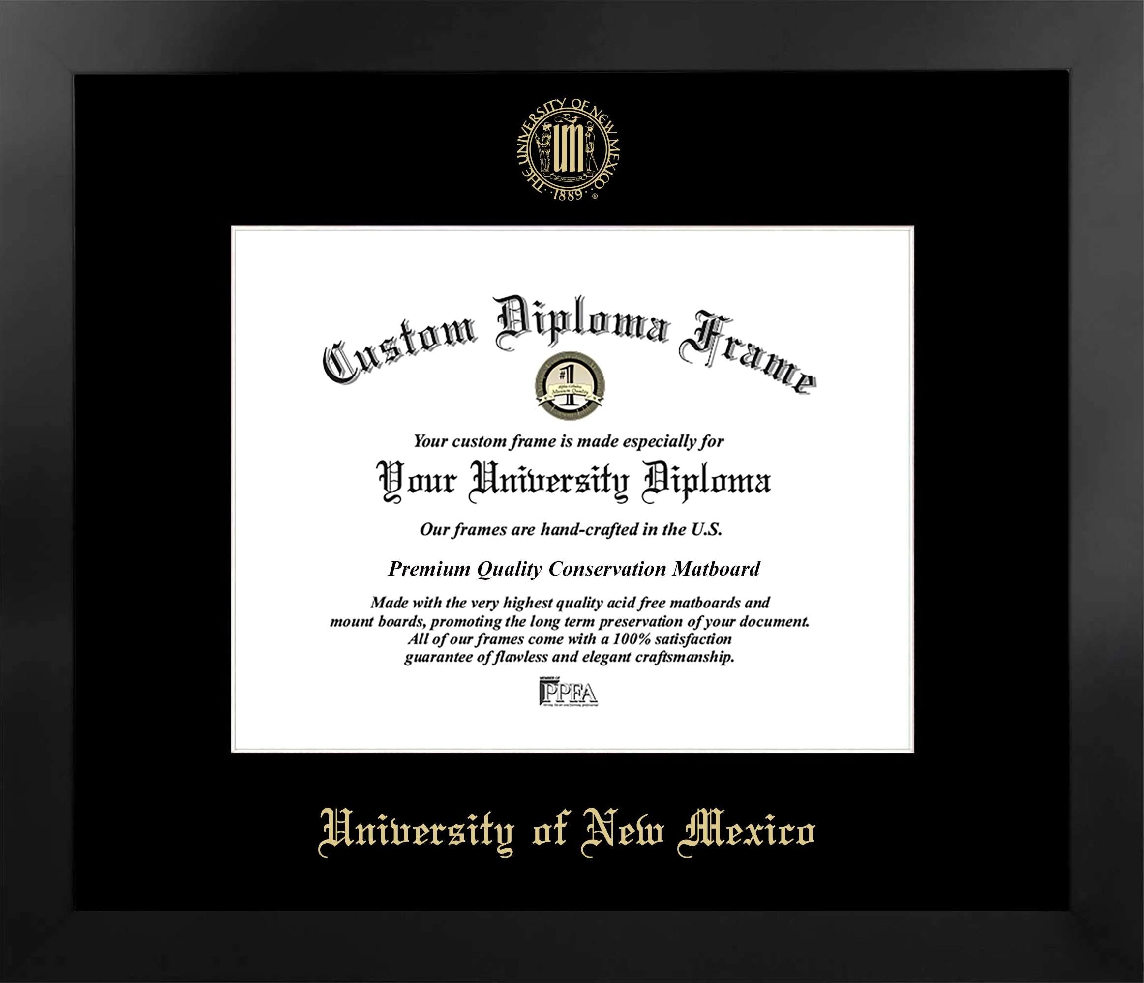 CAPGOWN | University of New Mexico Manhattan Diploma Frame. Designed and made in USA.