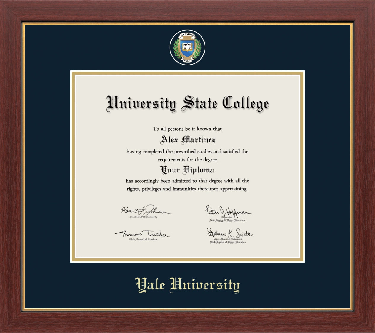CAPGOWN | Yale University Medallion Diploma Frame for Doctoral Graduates. Designed and made in USA.