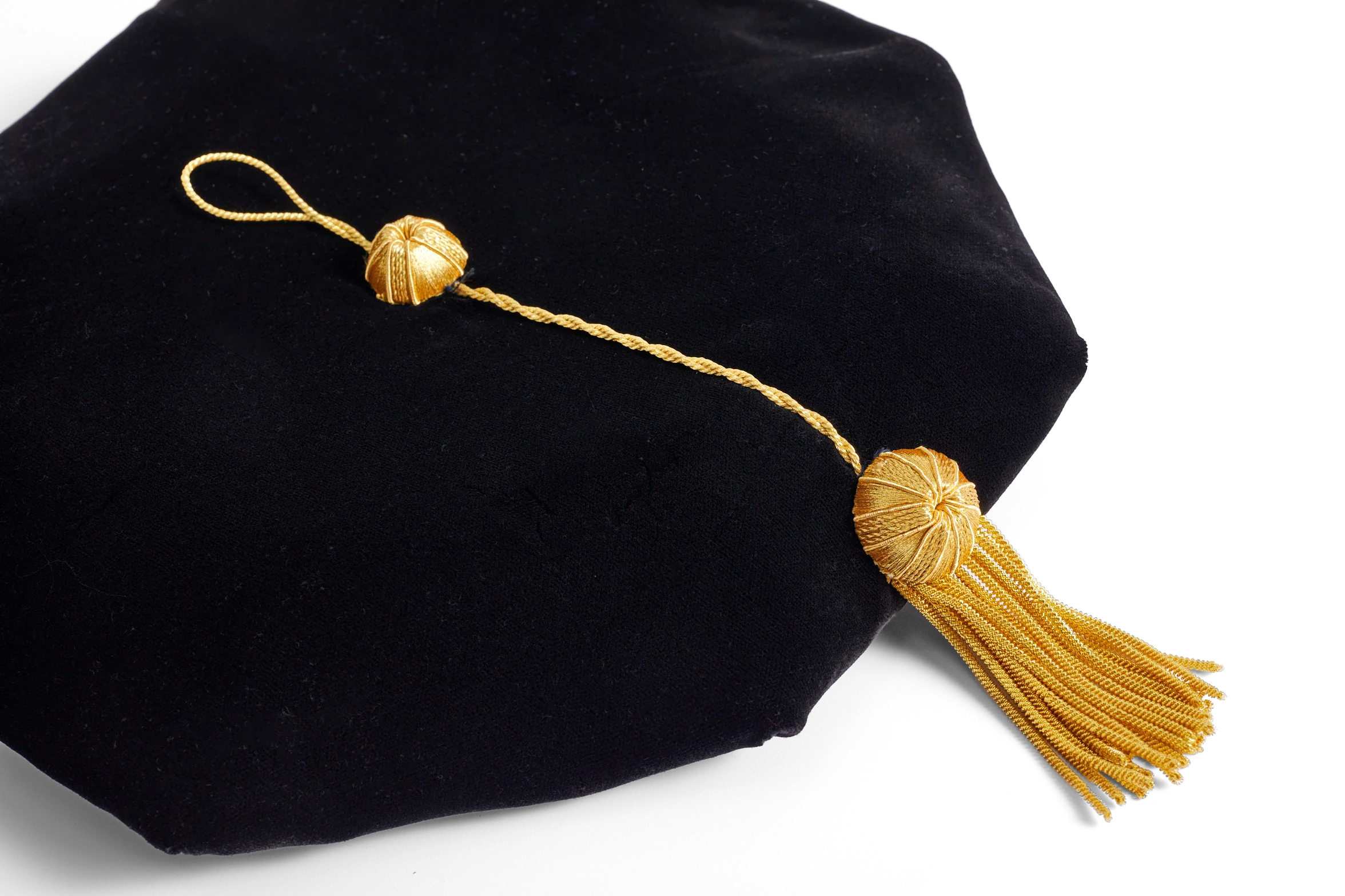 Cal State LA eight-sided black velvet doctoral tam
