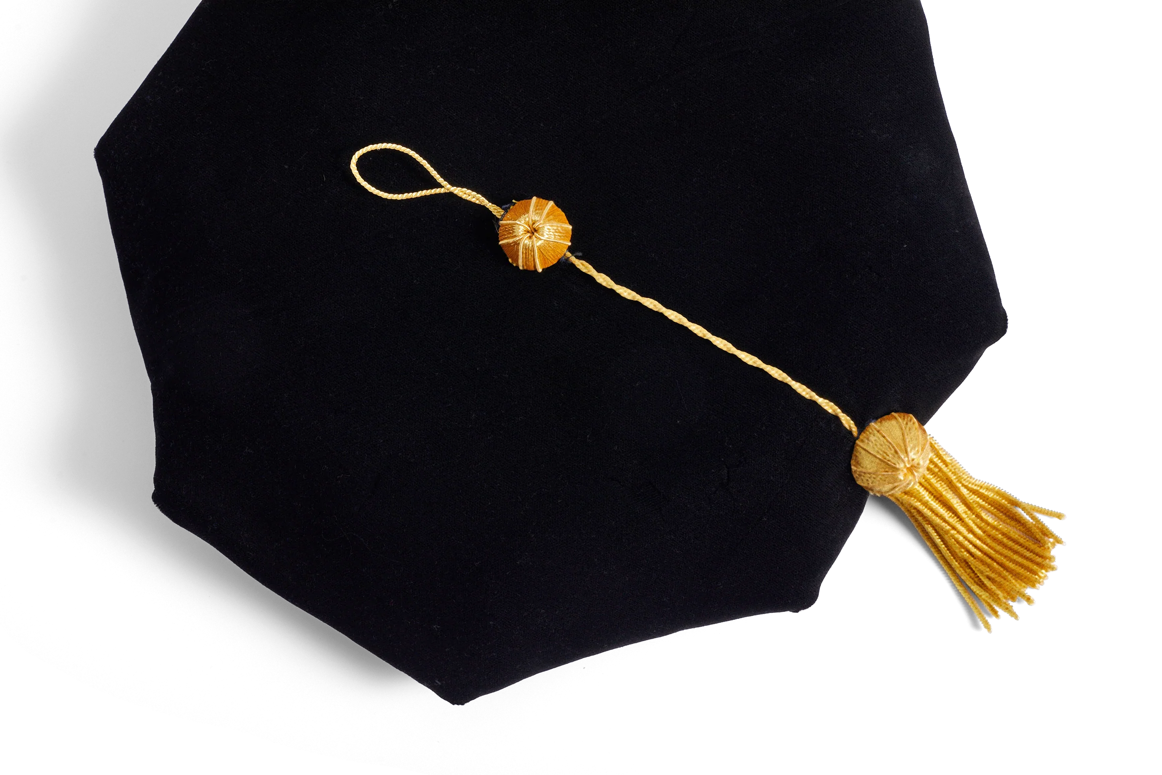 Cal State LA eight-sided black velvet doctoral tam