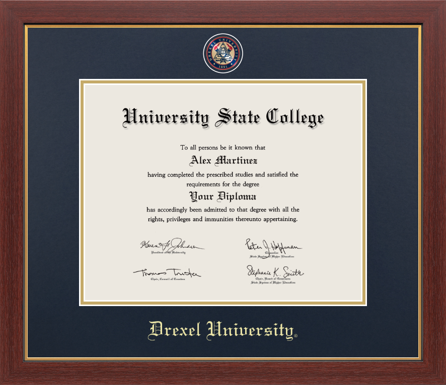 Drexel University Medallion Diploma Frame