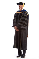 University of Missouri PhD Regalia Set. Doctoral Gown, PhD Hood, and Adjustable Cap / Tam