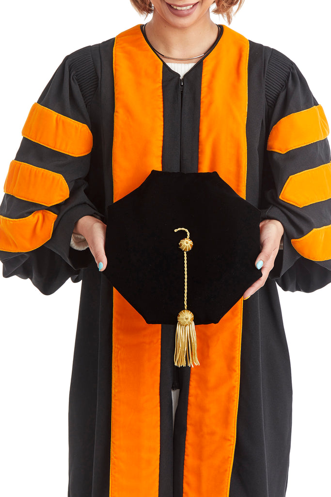 Princeton University 8-Sided Doctoral Tam (Cap) with Gold Tassel - rental keeper