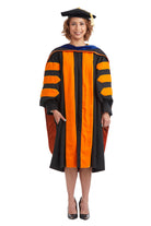 Princeton University Doctoral Regalia Set. Doctoral Gown, PhD Hood, and Eight Sided Doctoral Tam with Tassel