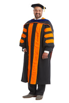 Princeton University Doctoral Regalia Rental Set. Doctoral Gown, PhD Hood, and Eight Sided Doctoral Tam with Tassel