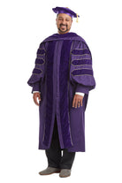 University of Washington PhD Regalia Set. Doctoral Gown, Hood, and Eight Sided Doctoral Tam with Tassel