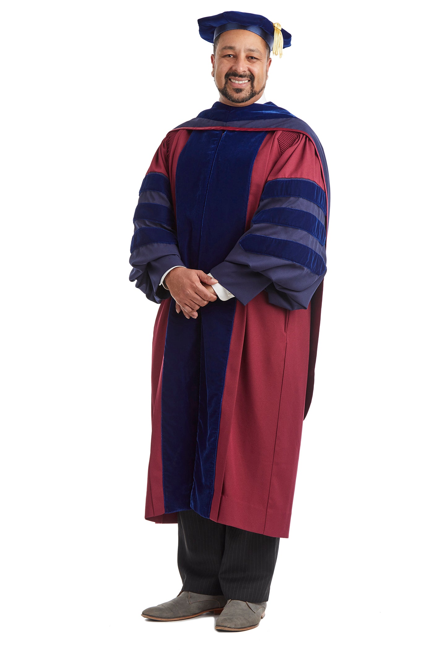 University of Pennsylvania Doctoral Regalia Rental Set. Doctoral Gown, Hood, and Cap / Tam with Tassel