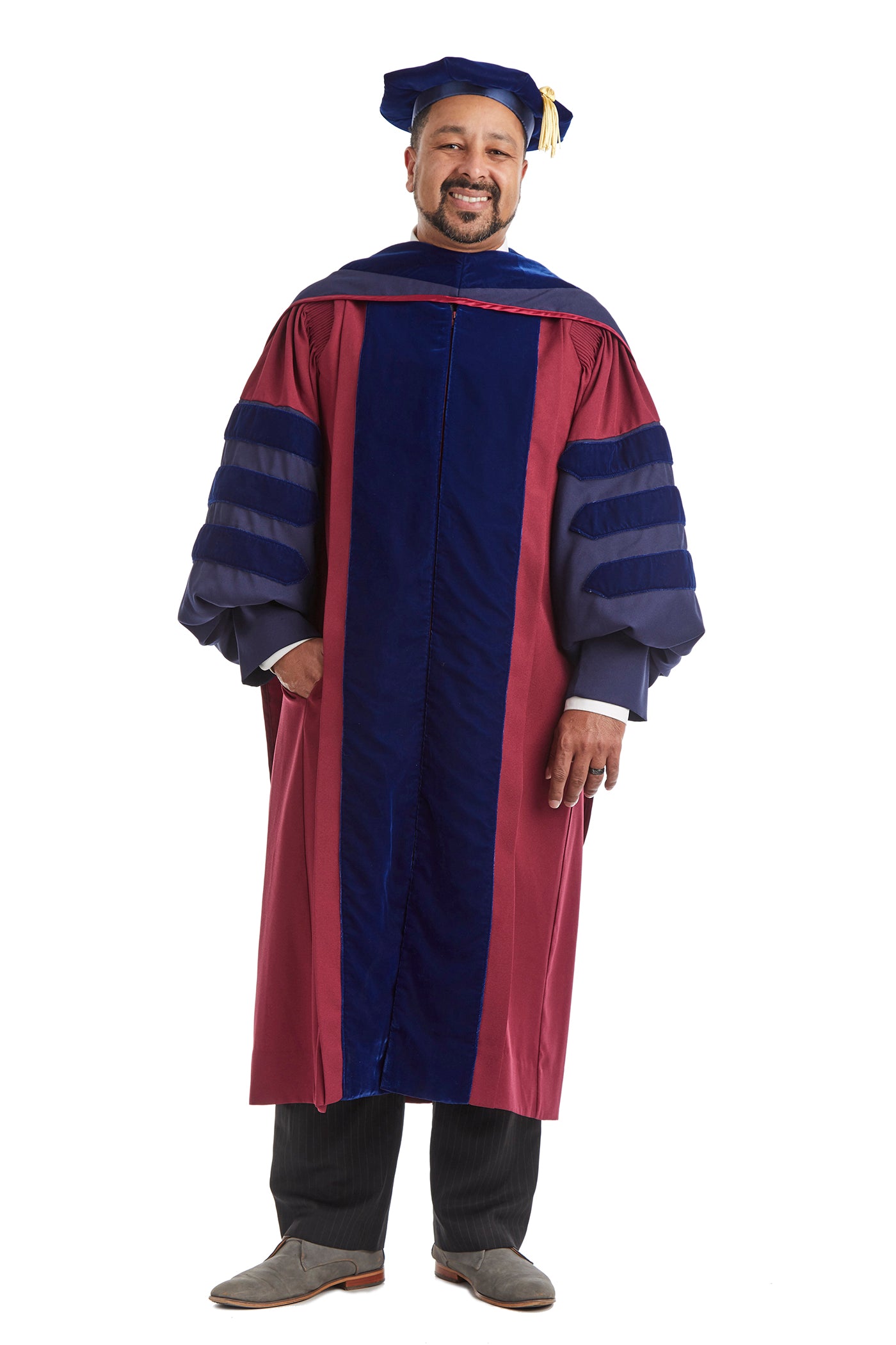 University of Pennsylvania Doctoral Regalia Rental Set. Doctoral Gown, Hood, and Cap / Tam with Tassel