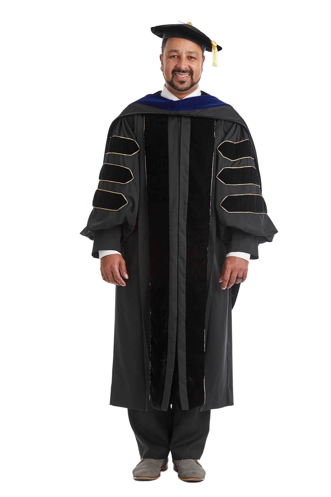 University of Colorado Boulder Doctoral Regalia Rental Set. Doctoral Gown, Hood, and Cap / Tam with Tassel