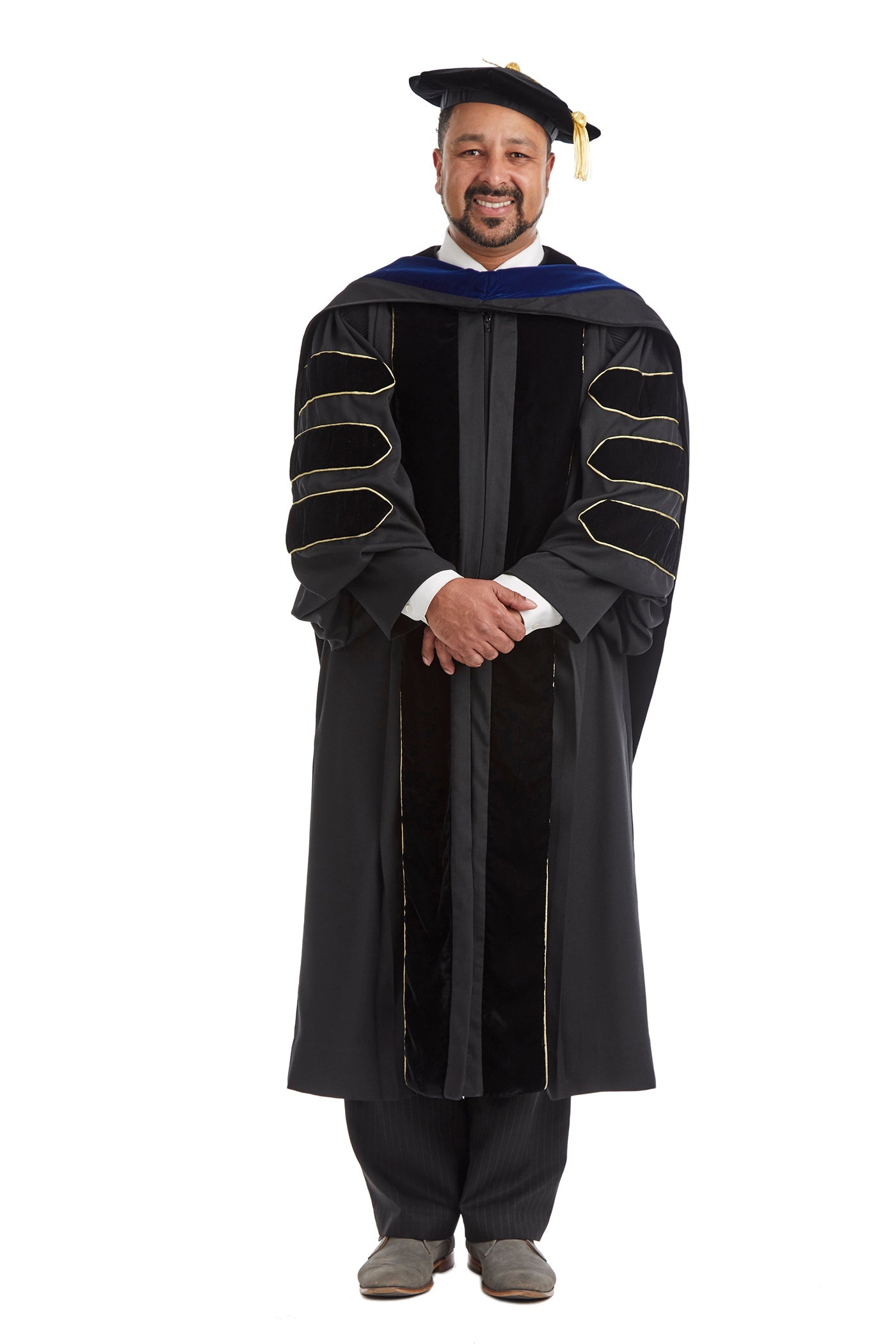 University of Colorado Boulder Doctoral Regalia Rental Set. Doctoral Gown, Hood, and Cap / Tam with Tassel